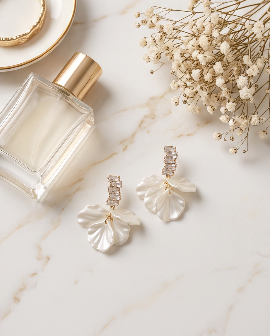 Sarah White Earrings