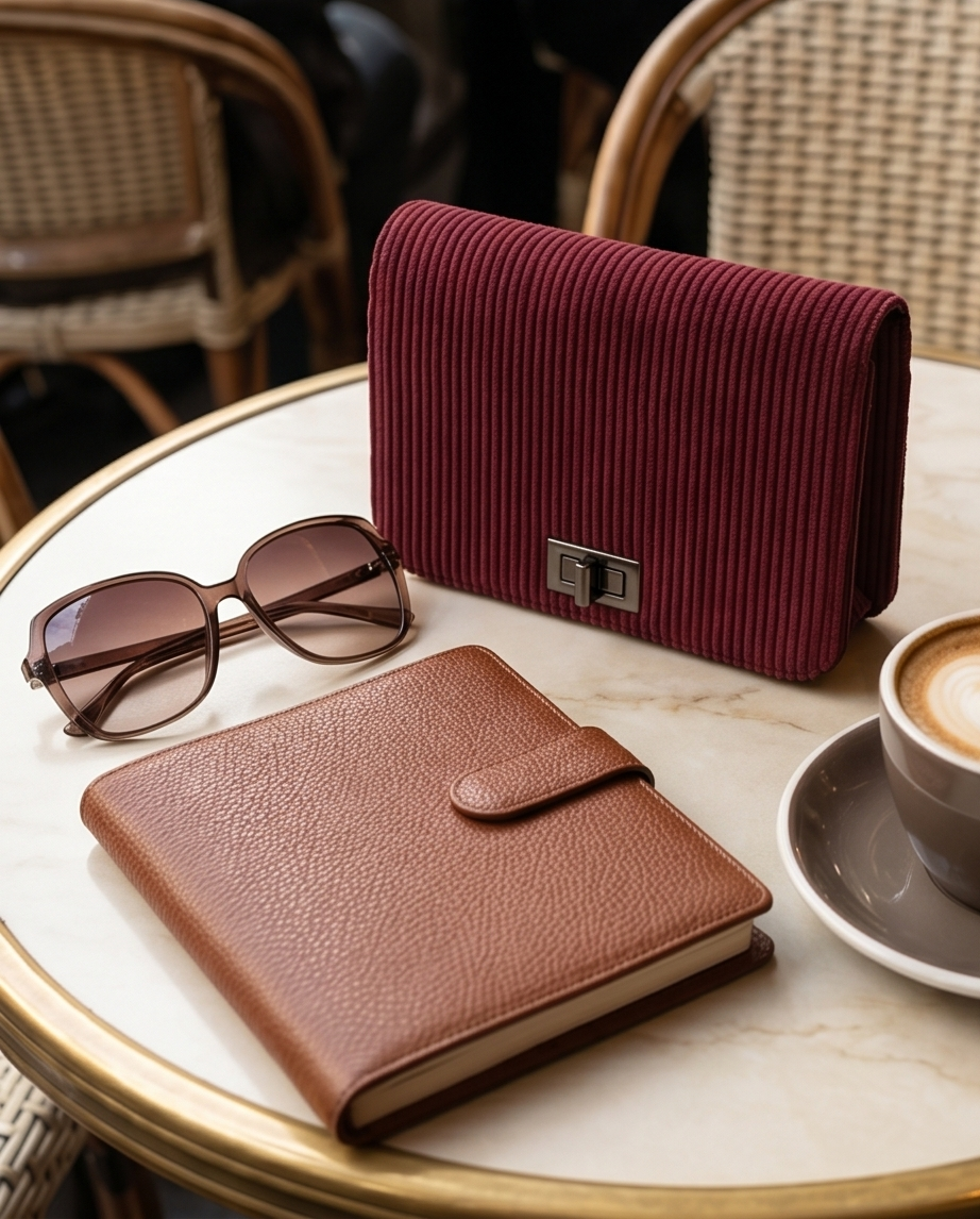 Burgundy Corduroy Shoulder Bag