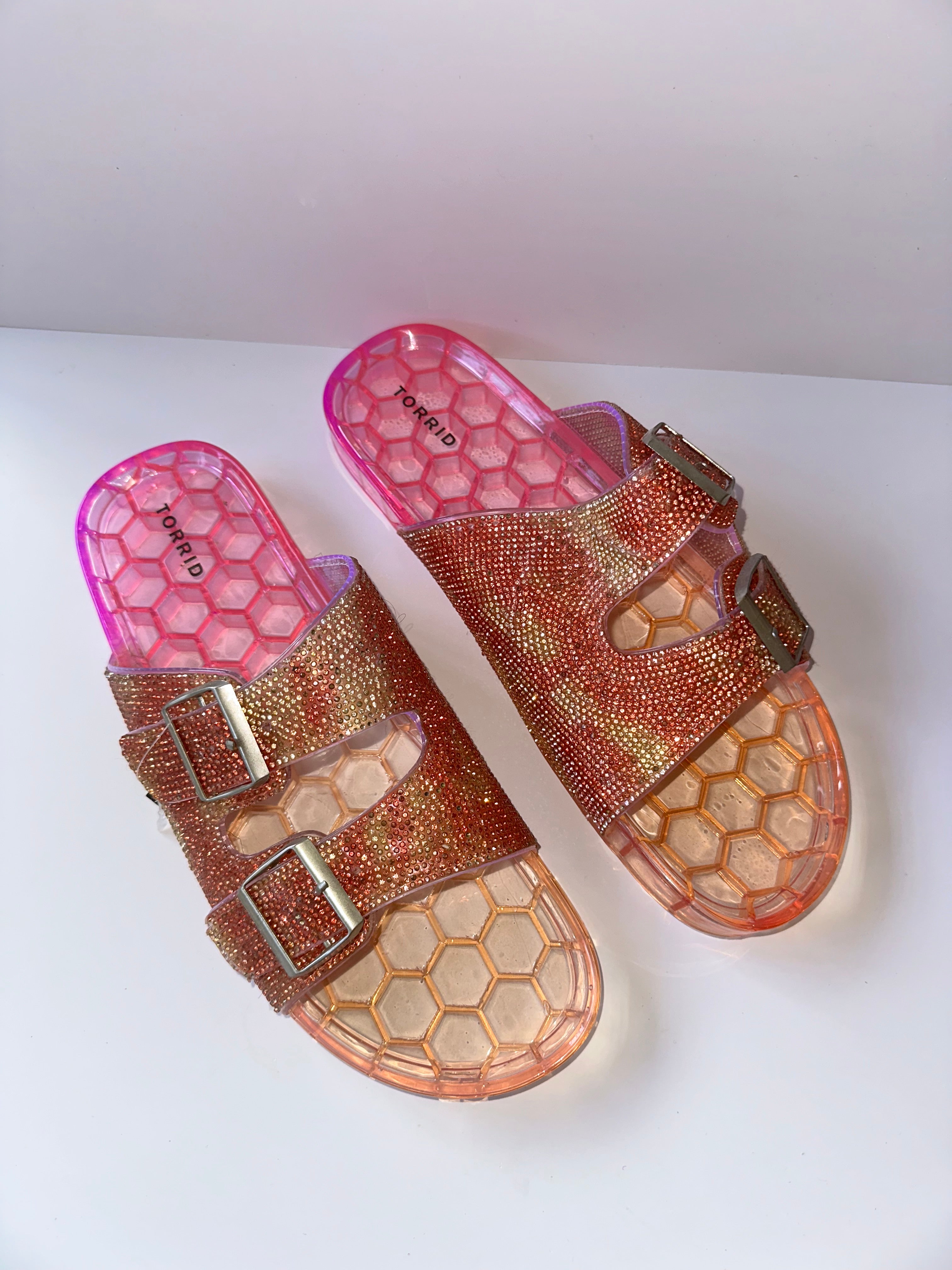 Jelly Two Band Bedazzled Slides - 1400