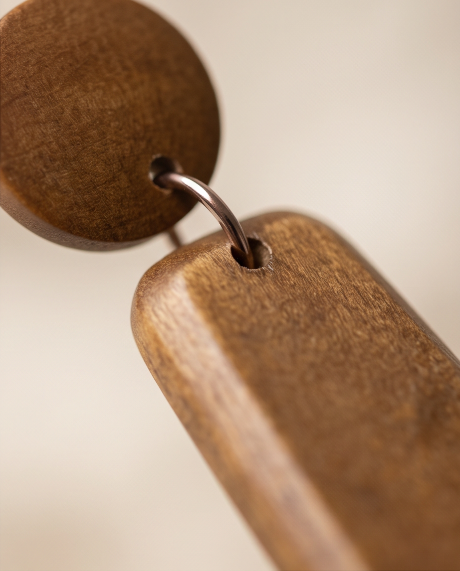 Brown Drop Wooden Earring