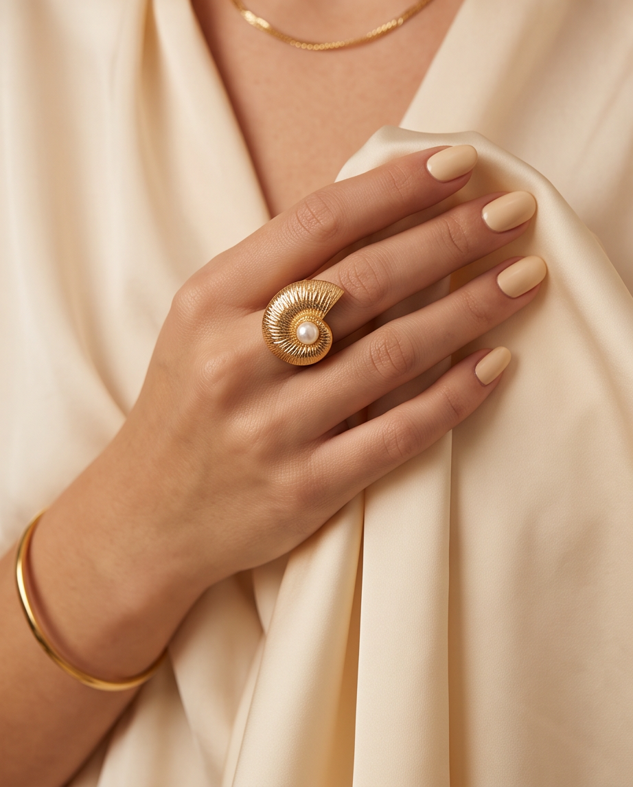 Melody Adjustable Shell Ring