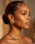 Stainless Steel Gold Heart Shaped Earrings
