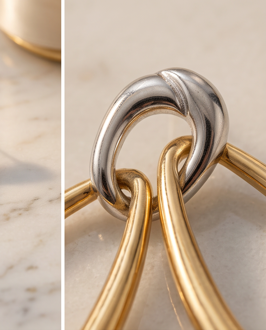 Silver & Gold Locked In Earrings