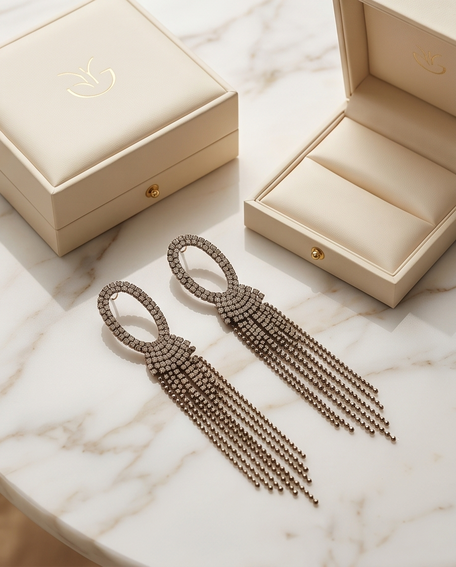 Diamonds Forever Draped Earrings