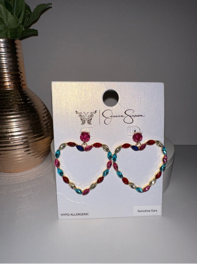 Big Heart Crystal Earrings - 0887746890283