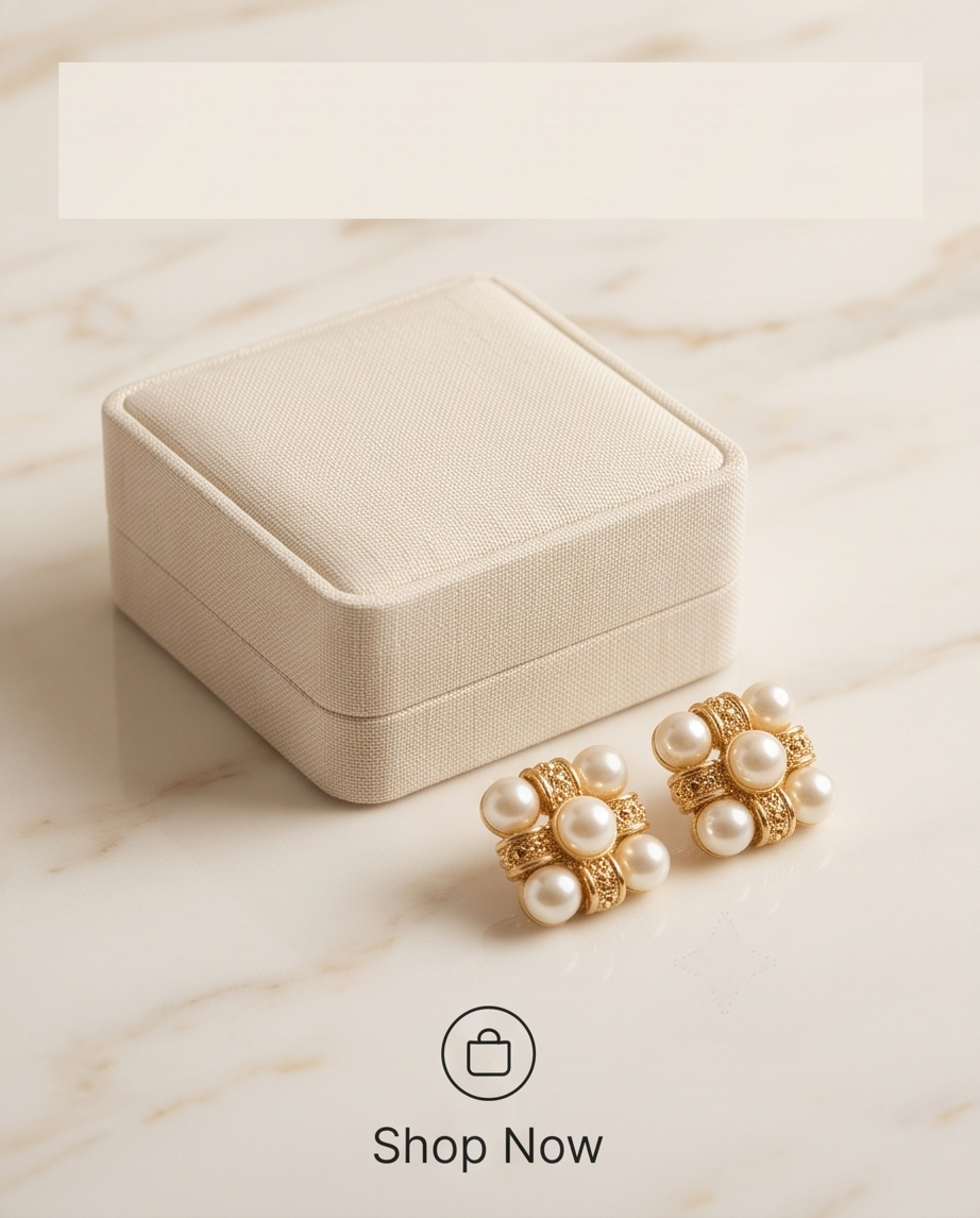 Tara Aligned Golden Pearl Earrings