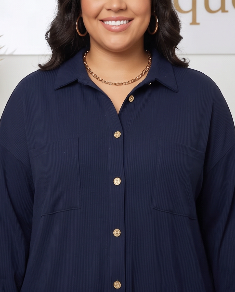 Plus Size Navy Sweater Dress