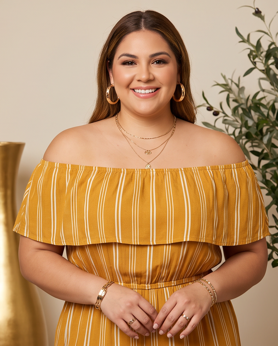 Plus Size Mustard Striped Jumpsuit