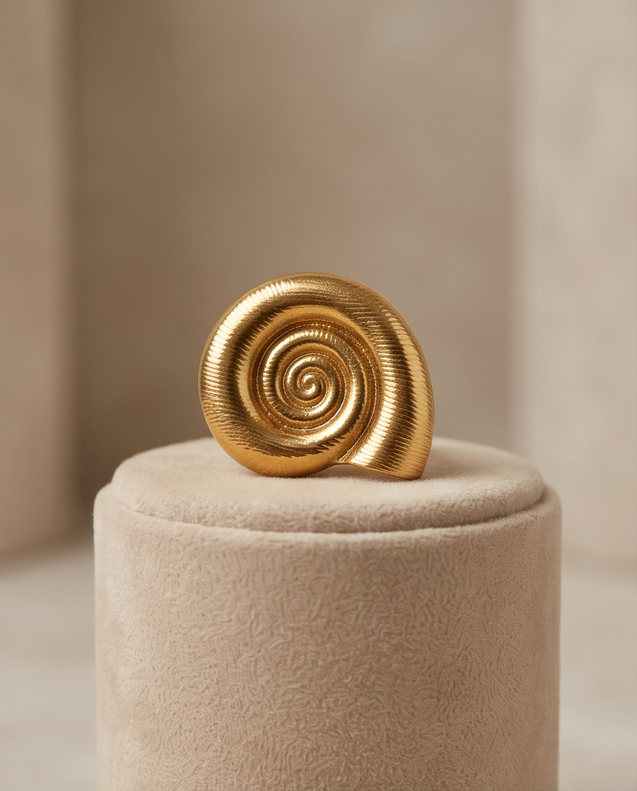 Gold adjustable Shell Ring