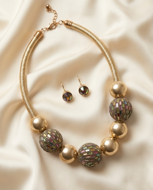 Gold & Multi Tone Necklace Set