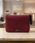Burgundy Corduroy Shoulder Bag