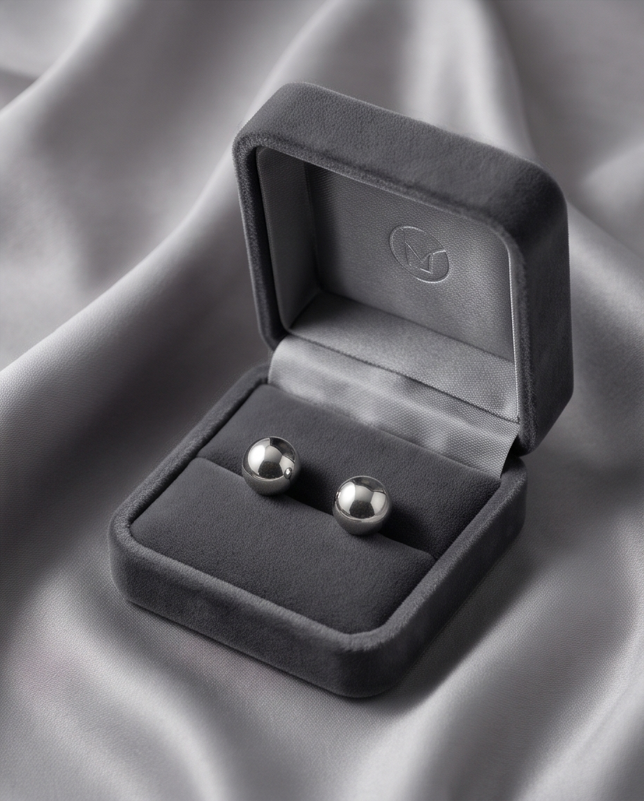 Silver Stainless Stud Steel Earrings