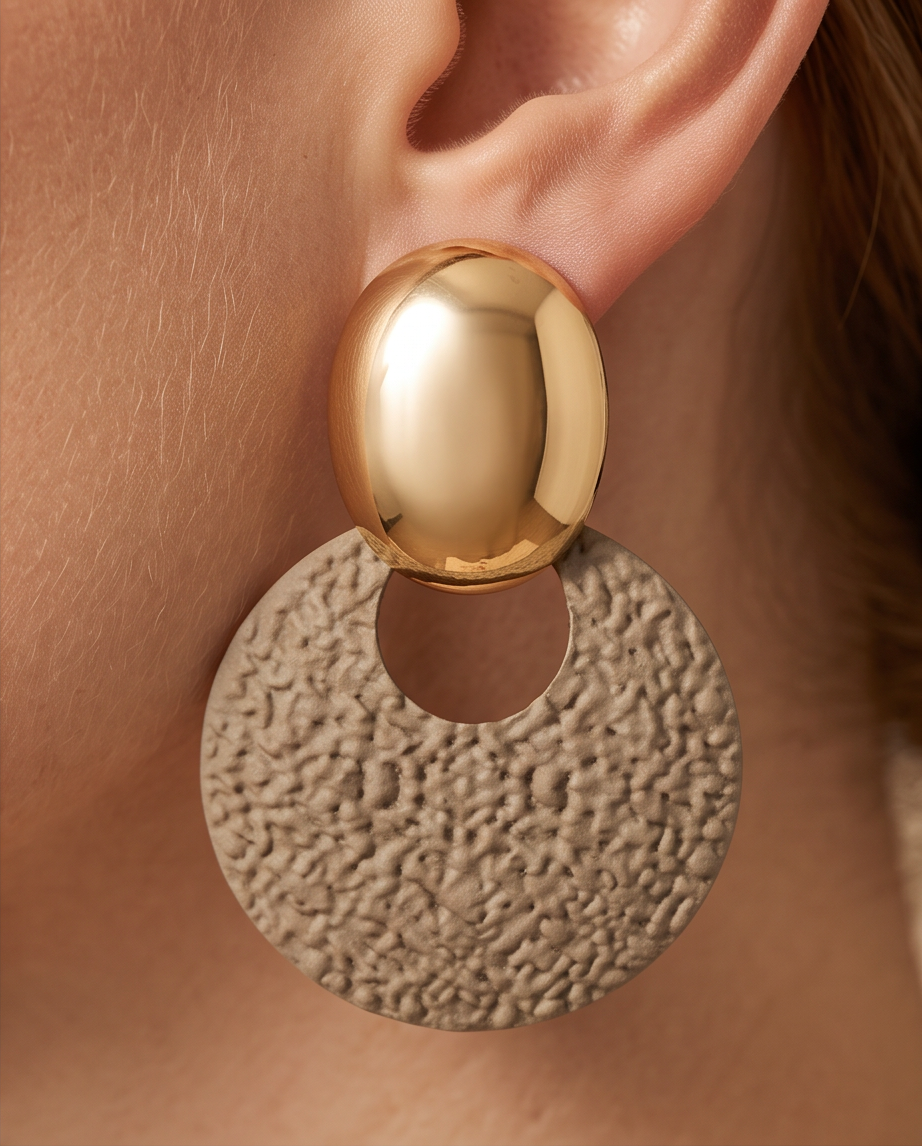 Melody Round Textured Earrings