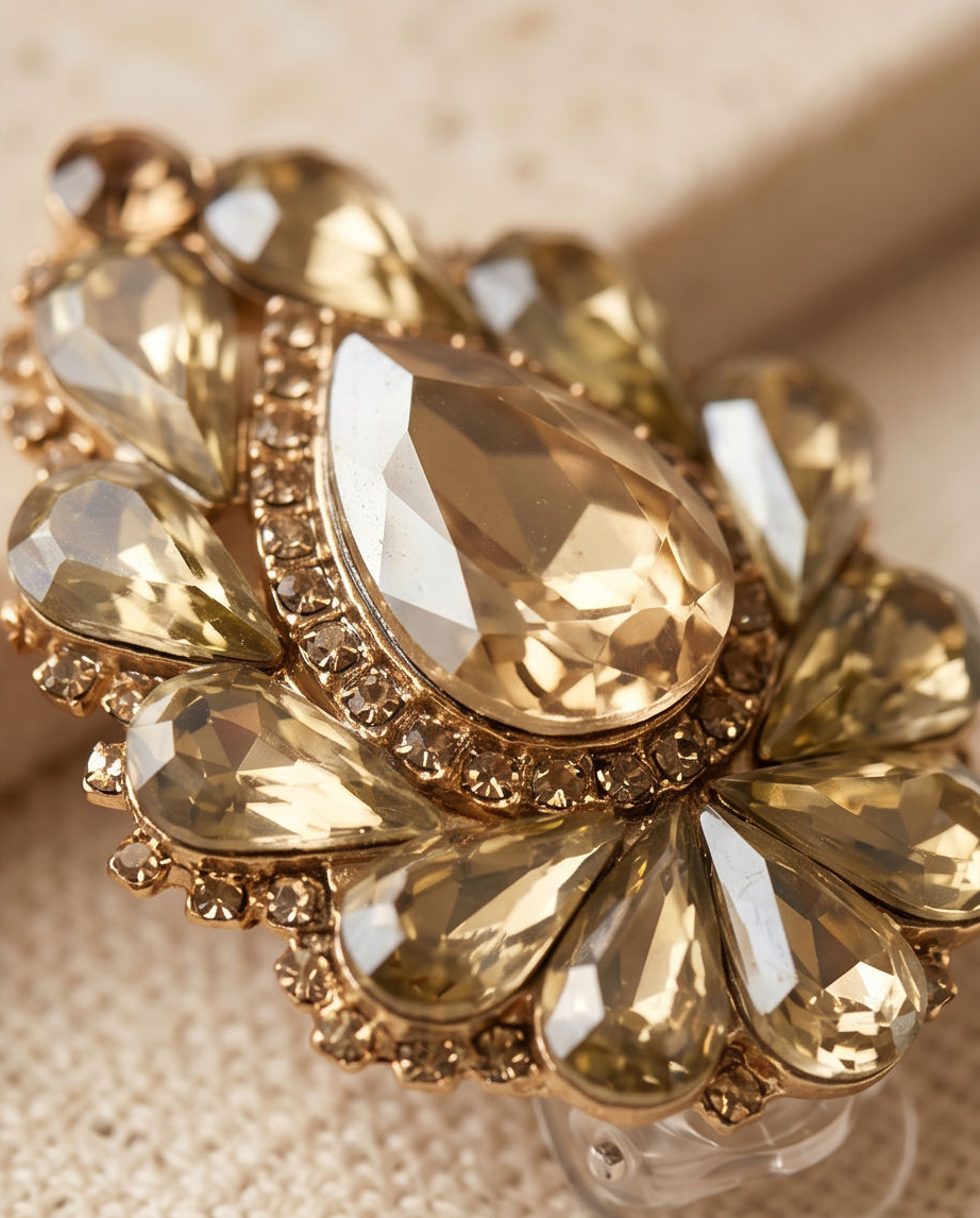 Light Olive Snap On Earrings