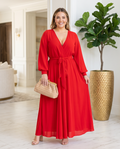 Plus Size Red Flowy Maxi Dress