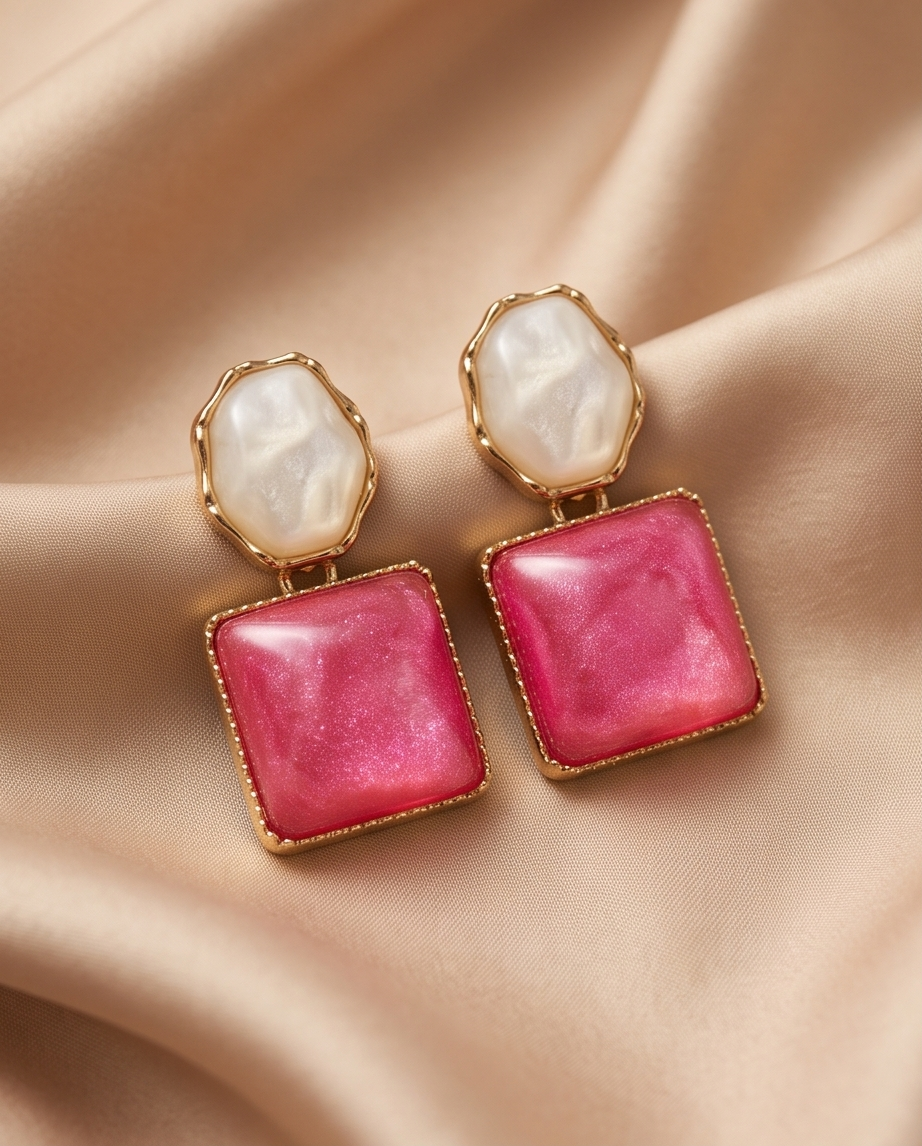Stacie Pearl & Pink Earrings