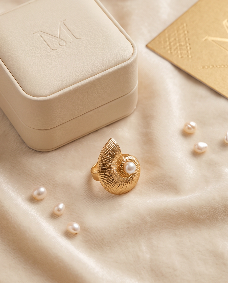 Melody Adjustable Shell Ring