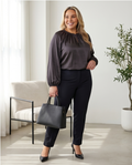 Plus Size Black Long Sleeve Top