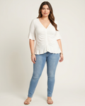 Plus Size Cinched White Top