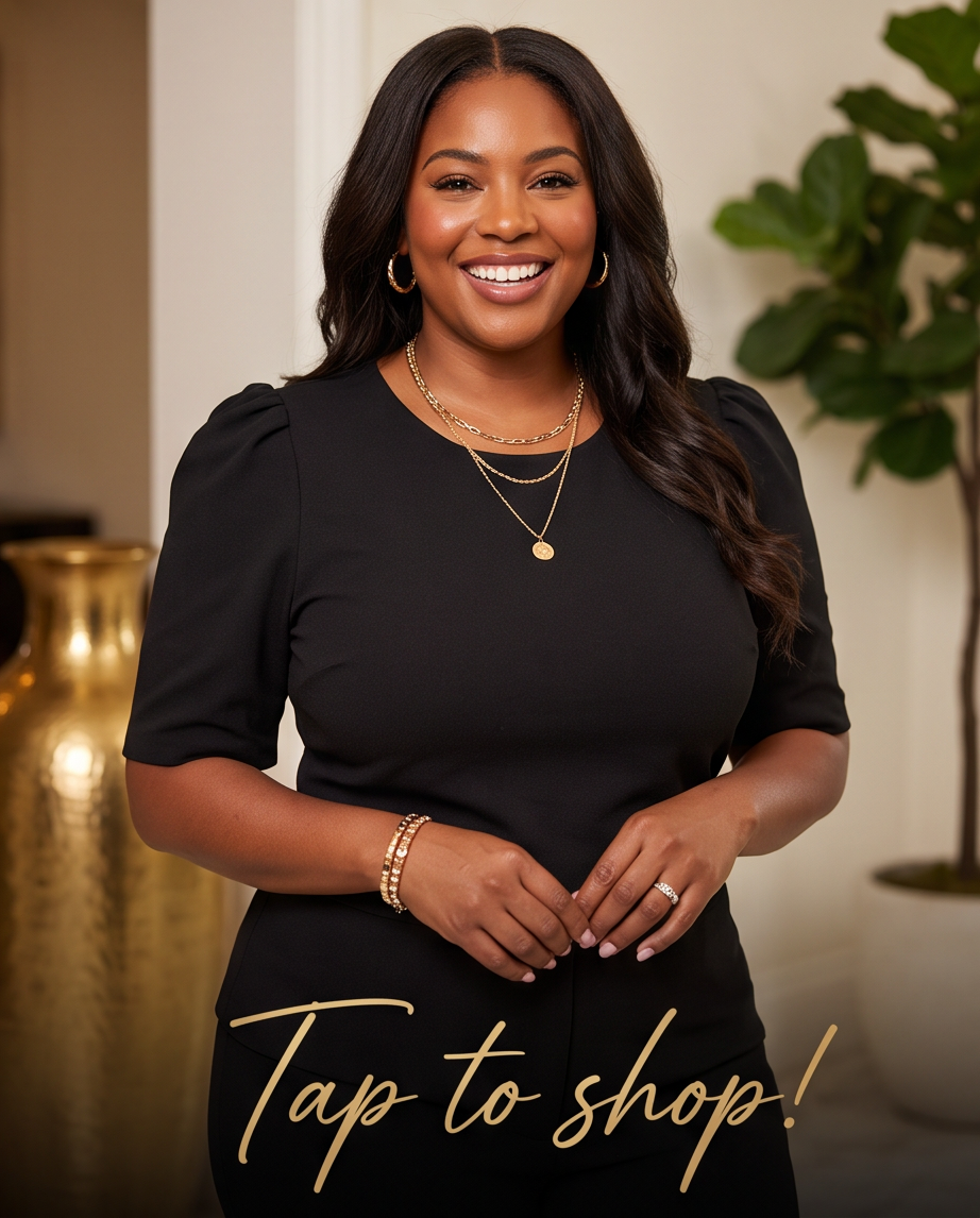 Plus Size Black Gathered Sleeve Top