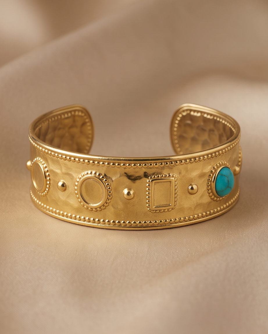 Stainless Steel Teal Ball Bracelet