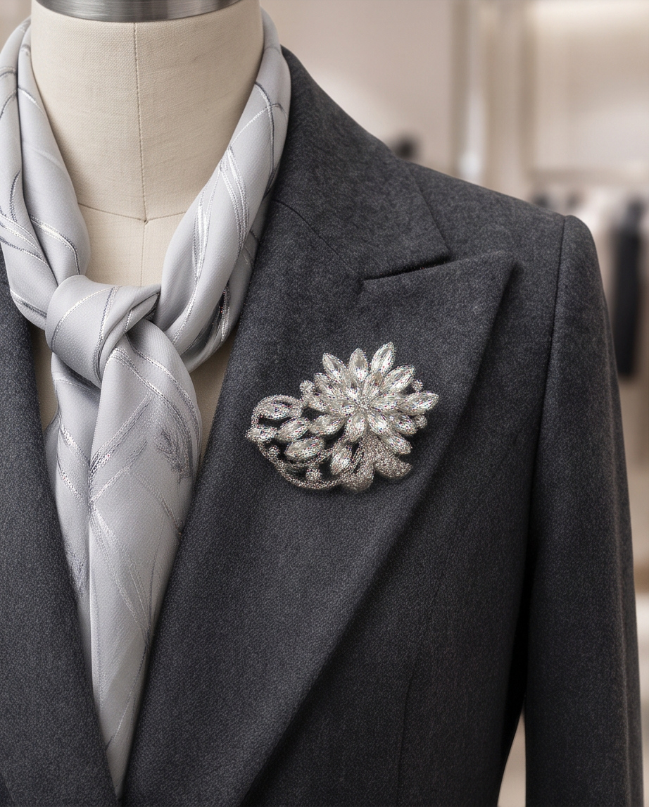 Encour Silver Brooch