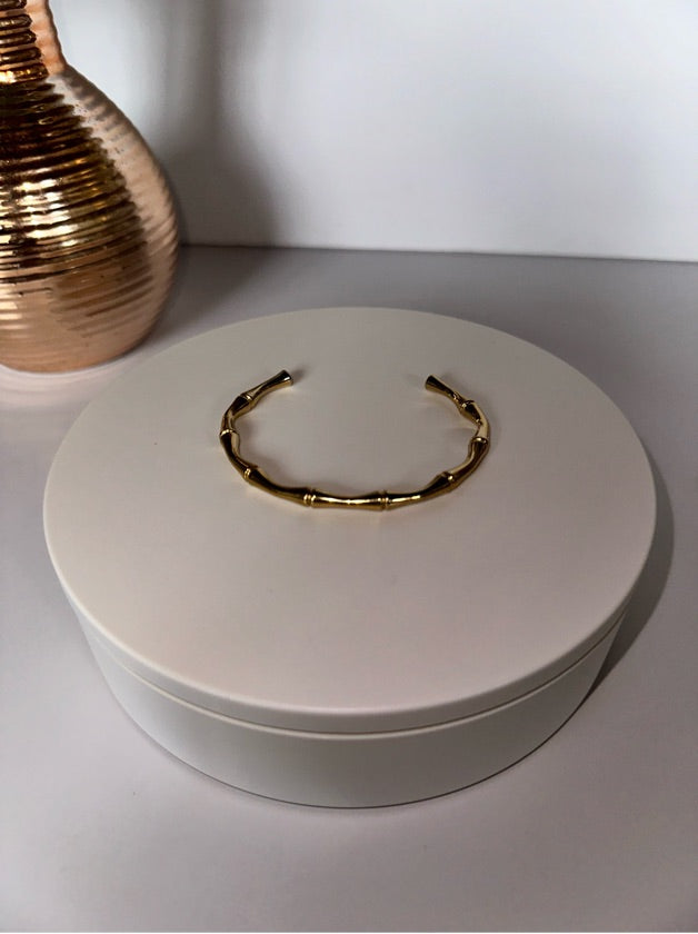 Stainless Steel Gold Bamboo Design Bracelet - 1562
