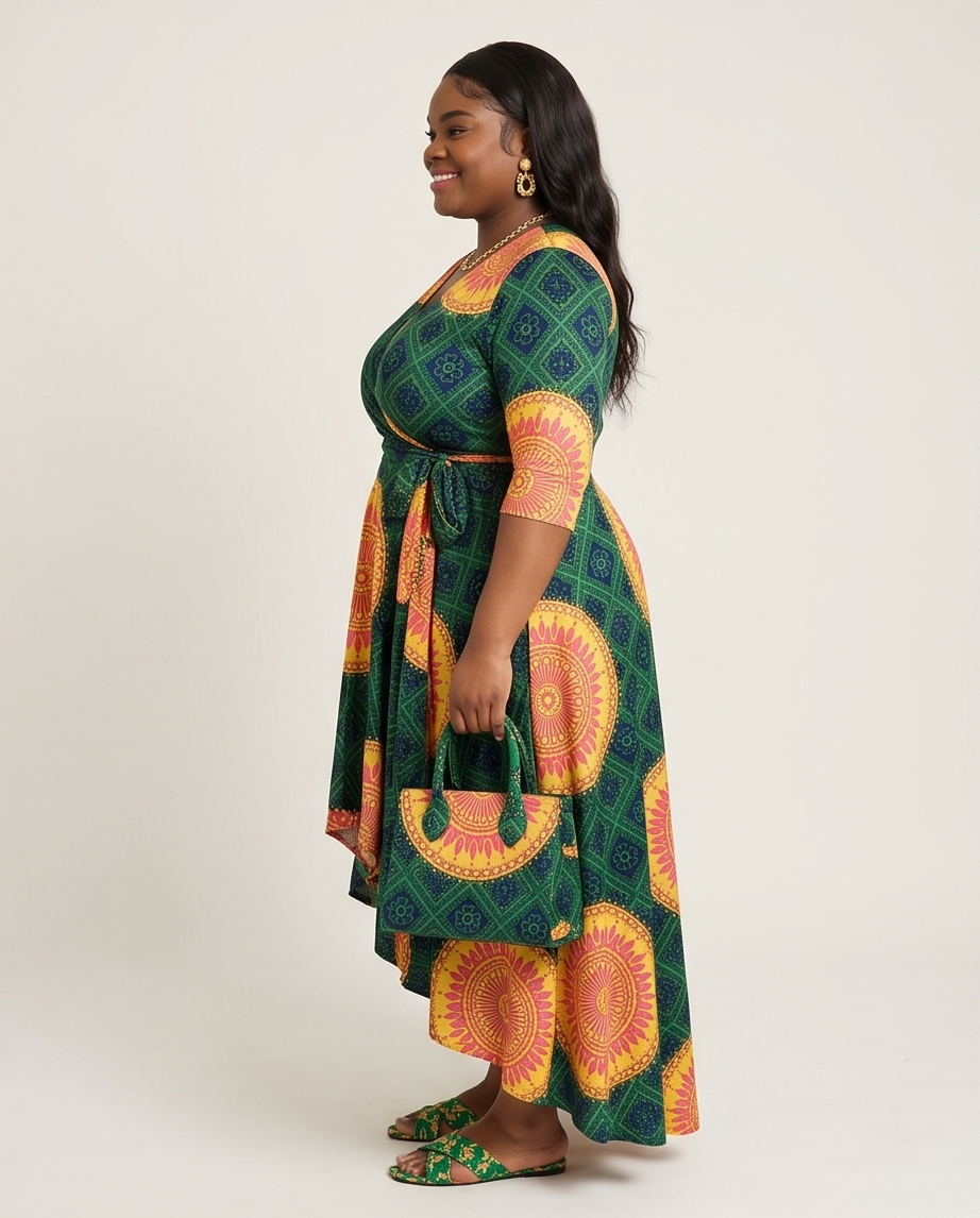 Plus Size High-Low Kaftan Dress
