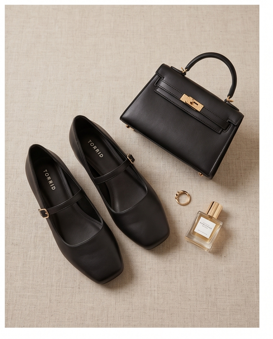 Black Square Front Flats
