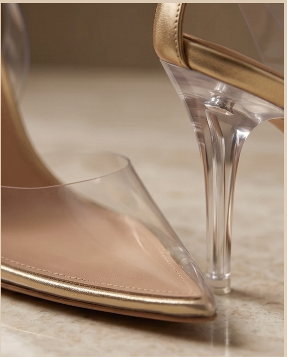 Pointy Clear Heels
