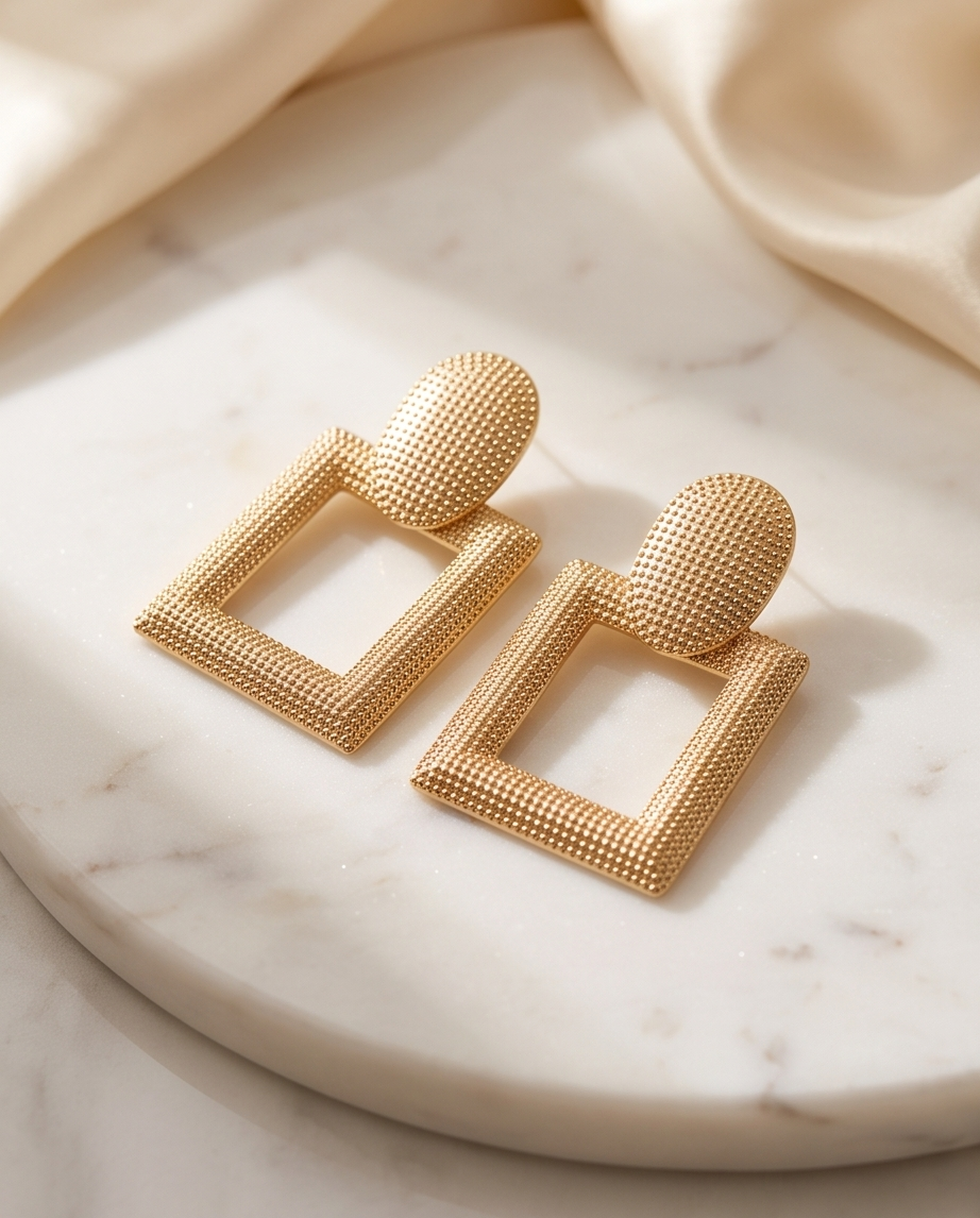 Gold Boxy Earring