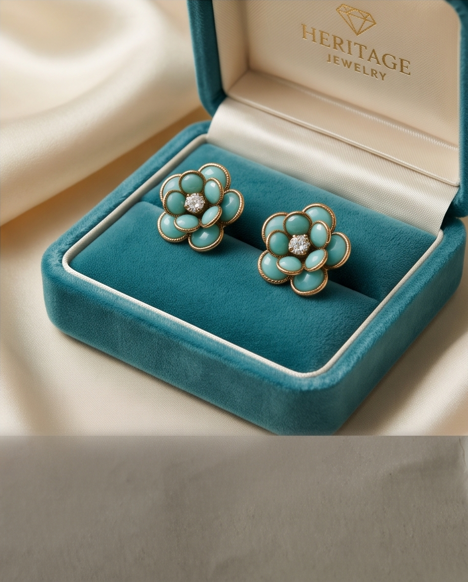 Laurie Mint Green Flower Earrings