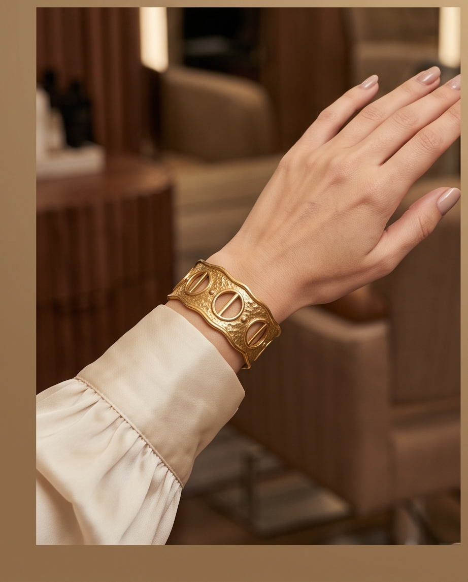 Chunky Gold Stainless Steel Adjustable Bracelet