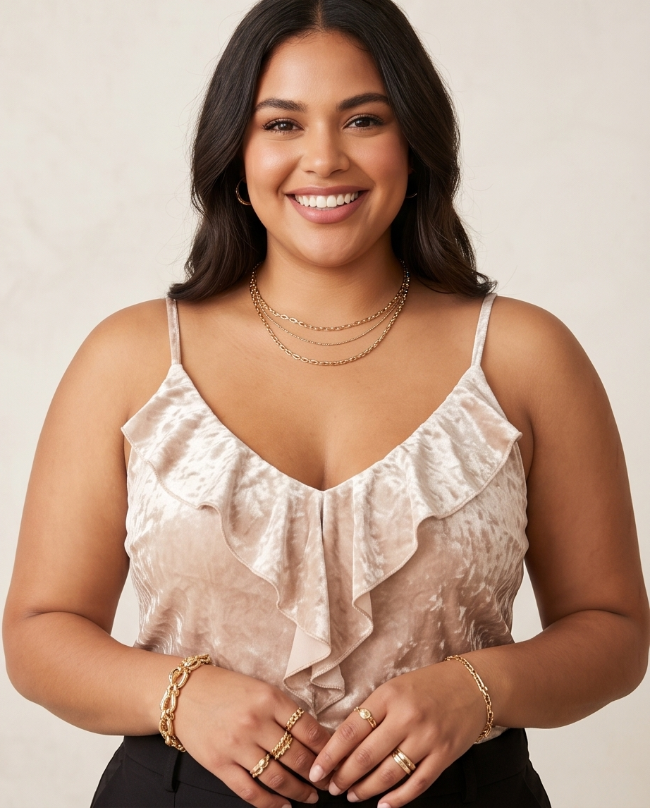 Velvet Ruffle Camisole