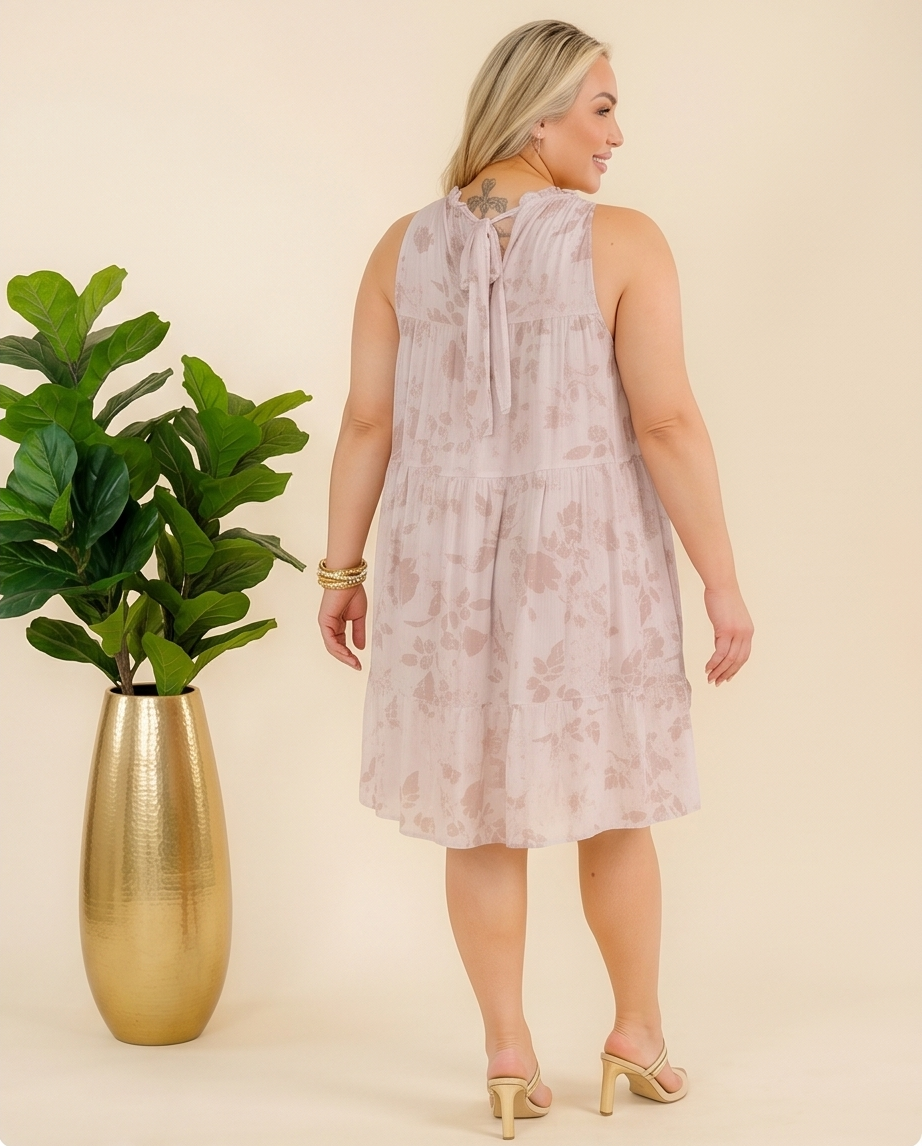 Plus Size Ivory Tiered Dress