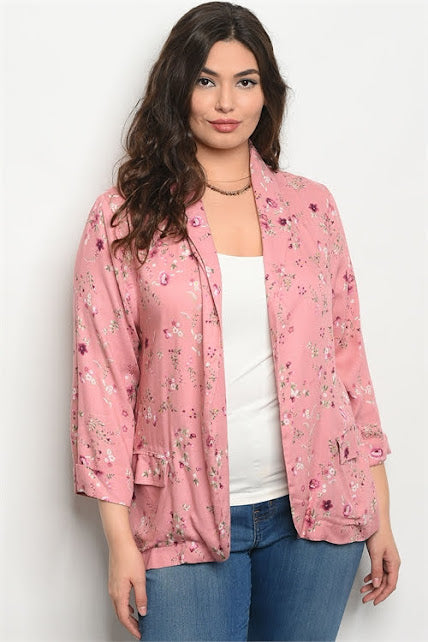 Plus Size Angela Blush Blazer - 1253