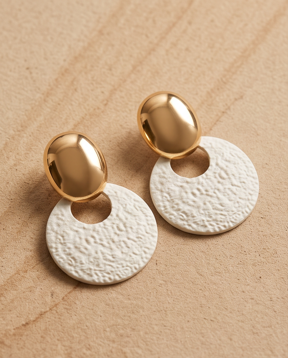 Melody Round Textured Earrings