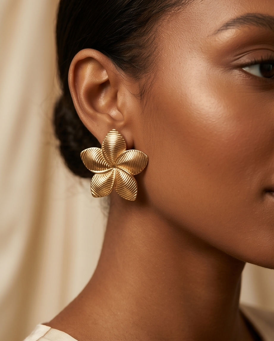 Stainless Steel Flower Earrings