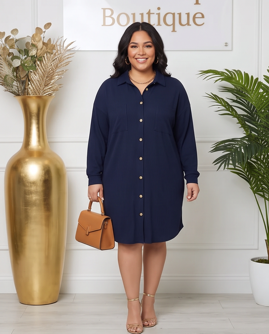 Plus Size Navy Sweater Dress