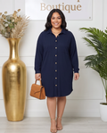 Plus Size Navy Sweater Dress