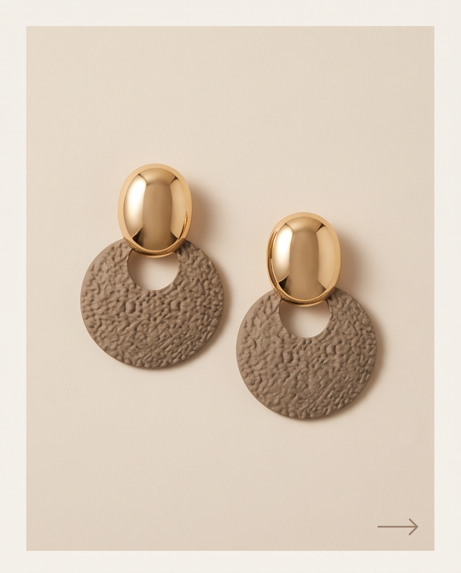 Melody Round Textured Earrings