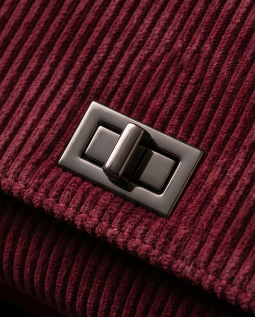Burgundy Corduroy Shoulder Bag