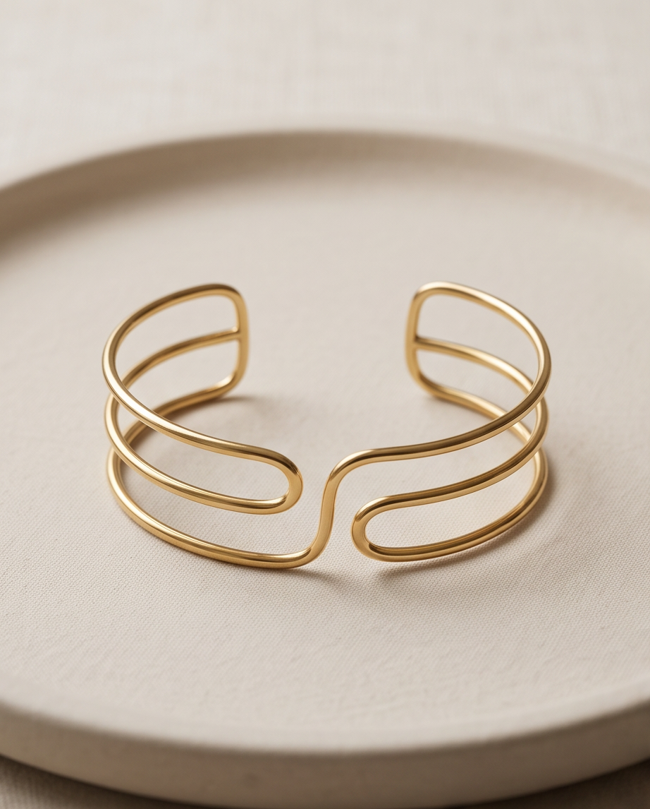 Stainless Steel Golden Fence Bracelet
