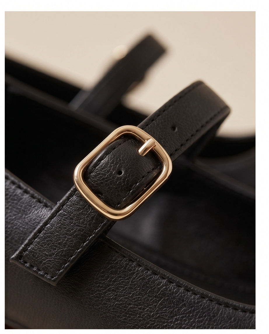 Black Square Front Flats