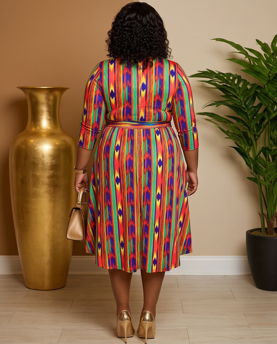 Plus Size Colorful High Low Dress