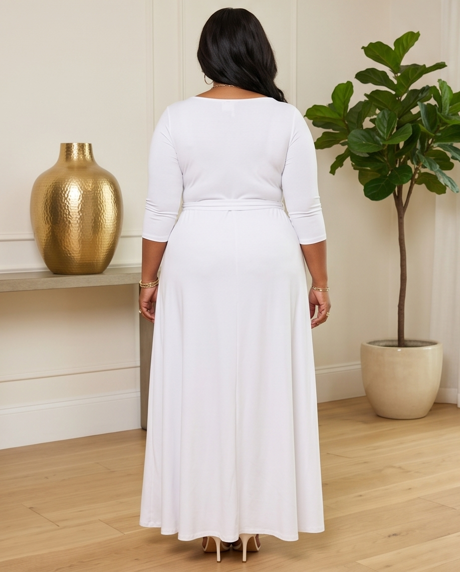 Plus Size White Maxi Dress