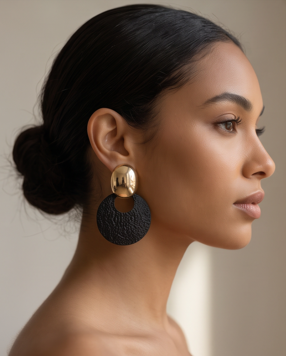 Melody Round Textured Earrings