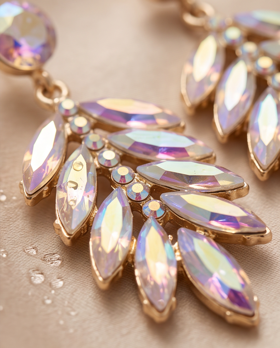 Lavender Holographic Leaf Earrings