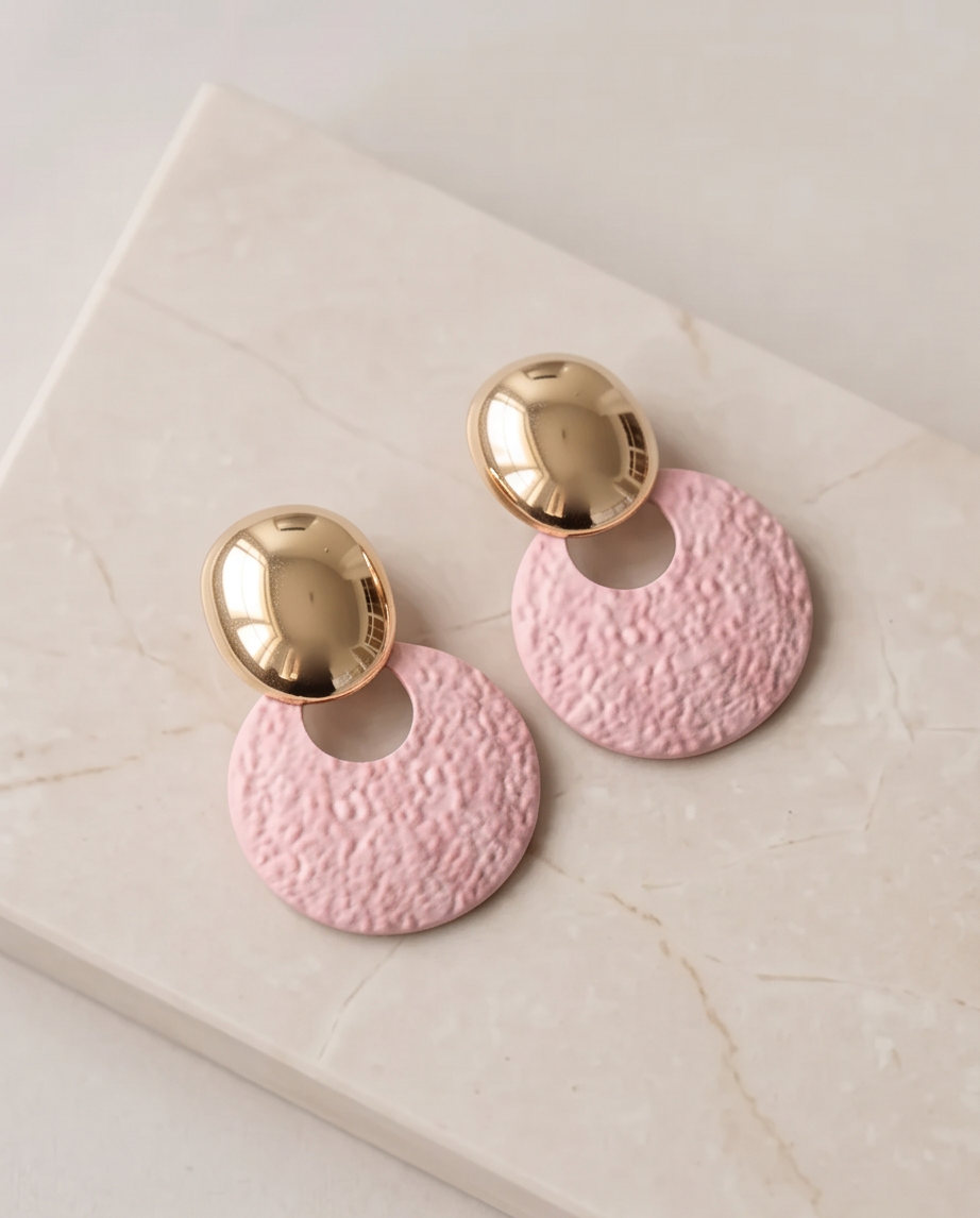Melody Round Textured Earrings