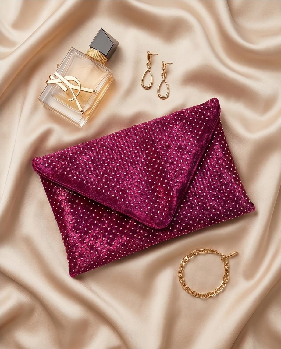 Vegan Studded Purple Bag